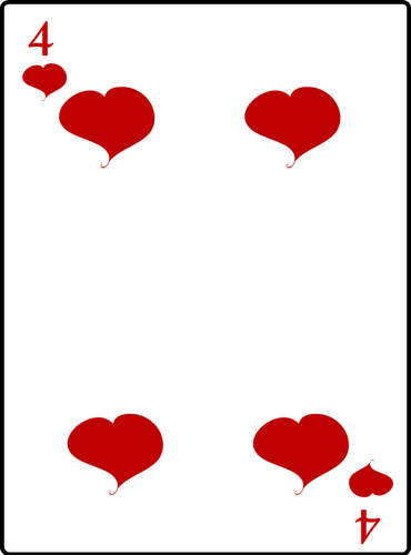 Patru din inimile carte de joc ilustraţia vectorială