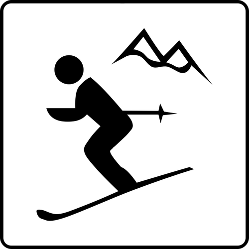 Vektortegning ski fasiliteter tilgjengelig tegn