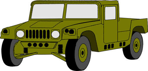 Vector clip art of hummer military vehicle