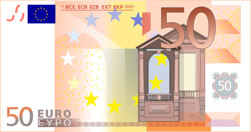 Vector image of 50 Euro banknote