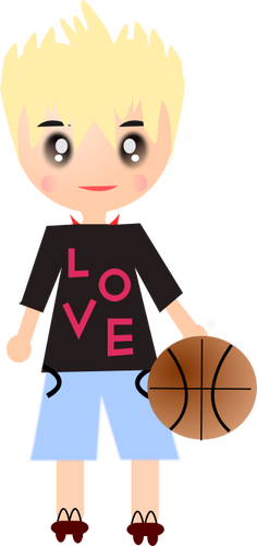 Cartoon basket spelaren vektor illustration