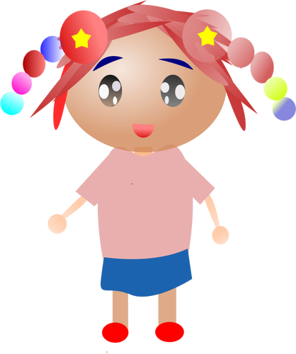 طفل مع ضفائر ملونة