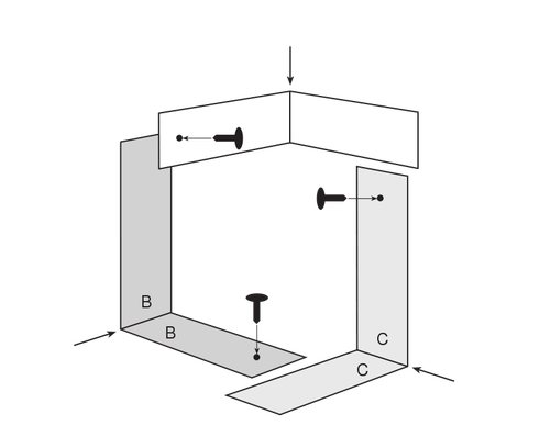 Grafica vettoriale della costruzione di una scala di Escher.