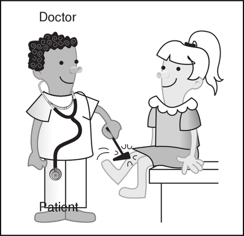 Vector cartoon clip-art de médico e paciente