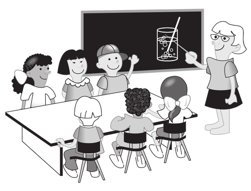 Kids in classroom vector illustration