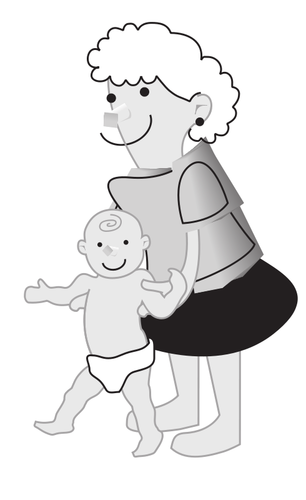 Mother holding a baby vector image