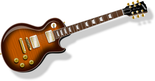 Klassieke rock gitaar fotorealistische vector illustraties