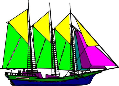 Kleurrijke zeilboot