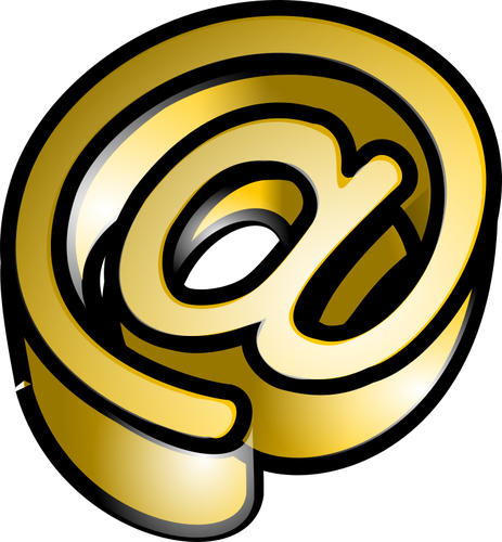Vektor-Cliparts von gold glänzend e-Mail Zeichen