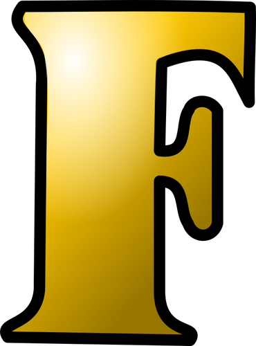 Clip-art vector de grande amarela letra F