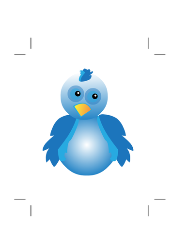 2D-bilde av blå fuglen