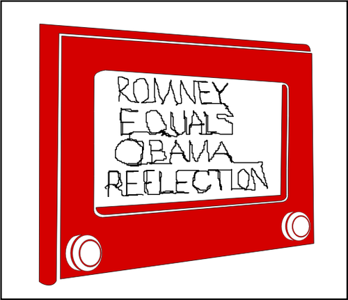 ציור של טלוויזיה ישן עם הבחירות האמריקאית הודעה