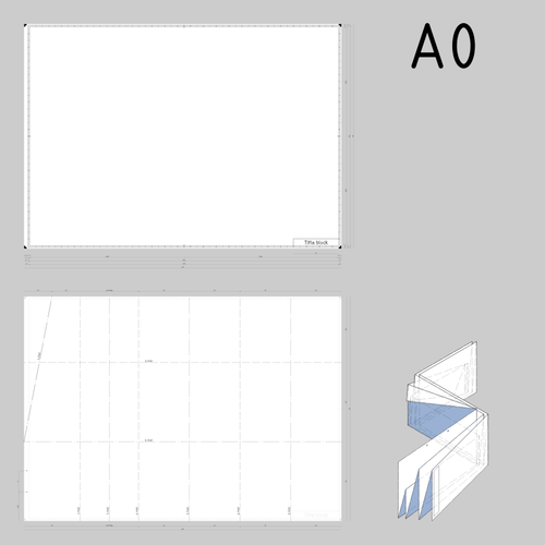 A0 サイズの製図用紙テンプレート ベクトル イラスト