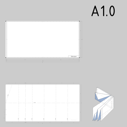 A1.0 サイズの製図用紙テンプレート ベクトル描画