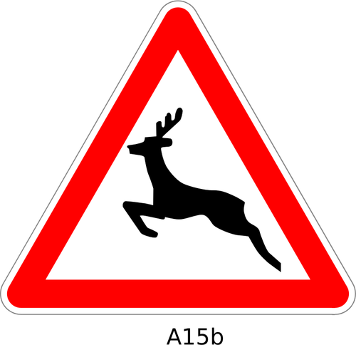 cerf traversant le panneau d