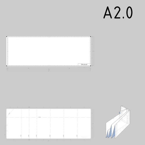 A2.0 formaat technische tekeningen papier sjabloon vector illustraties