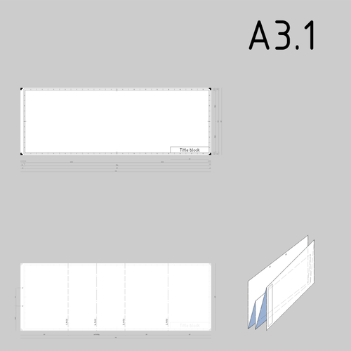 A3. 1 Größe technische Zeichnungen-Papier-Vektor Zeichnung