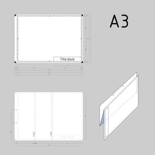 A3-kokoiset tekniset piirustukset paperi malli vektori ClipArt