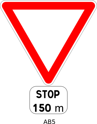 Stop in 150m weg teken vector afbeelding