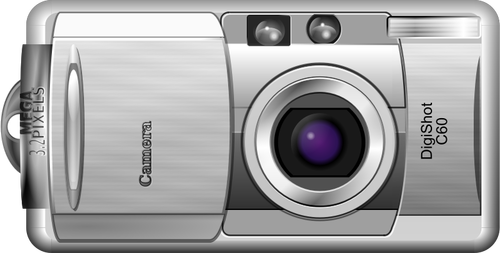 Vektori ClipArt-kuva avoimesta ja kuvattavasta digitaalikamerasta