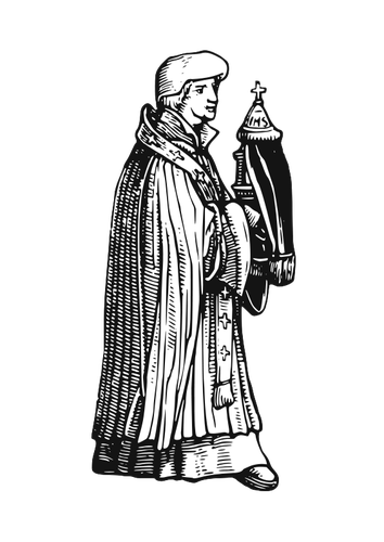 Středověké kněz svátost vektor