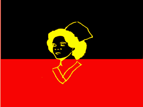 Bandeira com retrato de desenho vetorial de enfermeira