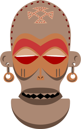 Vector de la imagen de máscara africana Chokwe