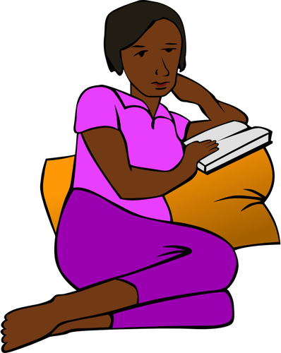 Kvinna läsa och vila