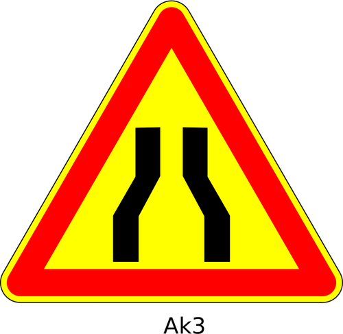 Vektor-Illustration Straße verengt voraus temporäre dreieckige Straßenschild