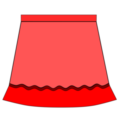 Dessin vectoriel de jupe rouge