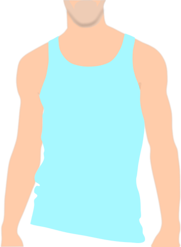 Clipart vetorial da parte superior do corpo masculino com um colete em