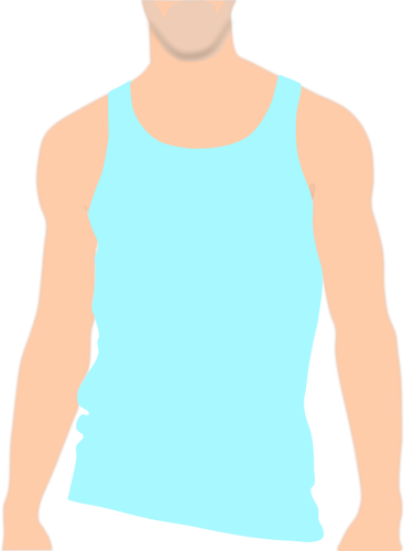 Clipart vetorial da parte superior do corpo masculino com um colete em