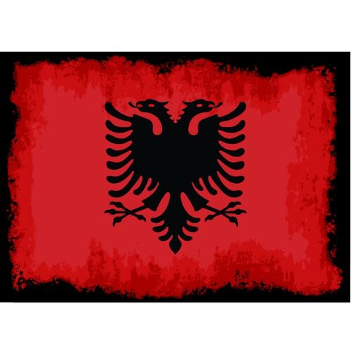 Drapeau de la texture grunge Albanie