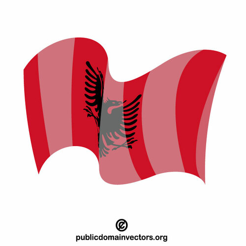 العلم الوطني الألباني يلوح