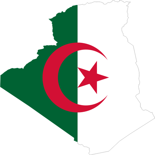 Carte drapeau Algérie