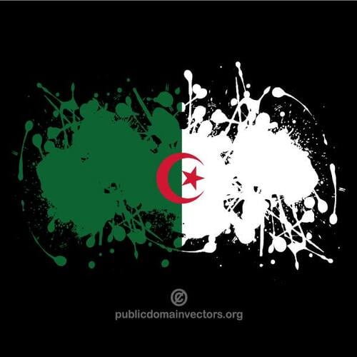 Bandeira da Argélia em respingos de tinta