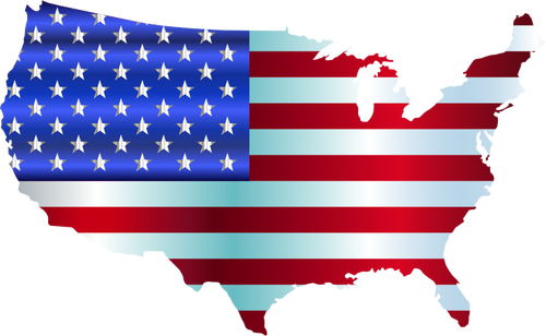 Amerikanische Flagge und Karte