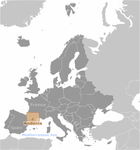 Etiqueta de localização de Andorra