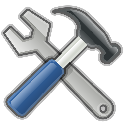 Hammer en spanner tools vector afbeelding