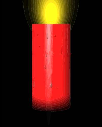 Vektori ClipArt punaisesta sytytetystä kynttilästä