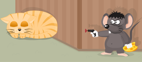 Vector image of mouse with a gun