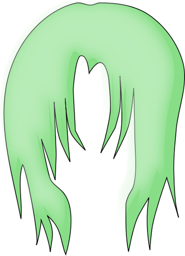 Vector Illustrasjon grønne hår for underordnet figur