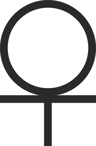 Ankh risti 3/4 Alapuolella Circle hieroglyph vektori kuva