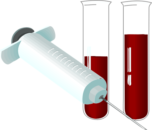 주사기와 튜브의 벡터 이미지