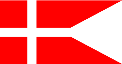 Nationale vlag van Denemarken in zijn gesplitst formulier vectorafbeeldingen
