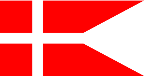 National flag of Denmark in its split form vector graphics