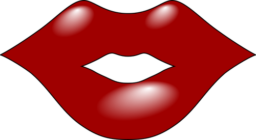 Bibir glossy merah