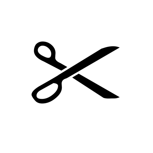 Vector afbeelding van wijd open schaar in zwart-wit