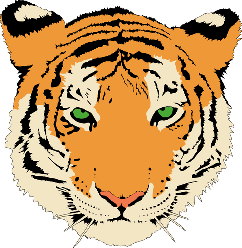 Vektor ClipArt-bilder av unga tiger huvud