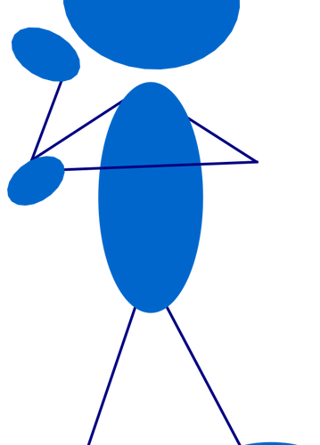 Blue man vector drawing